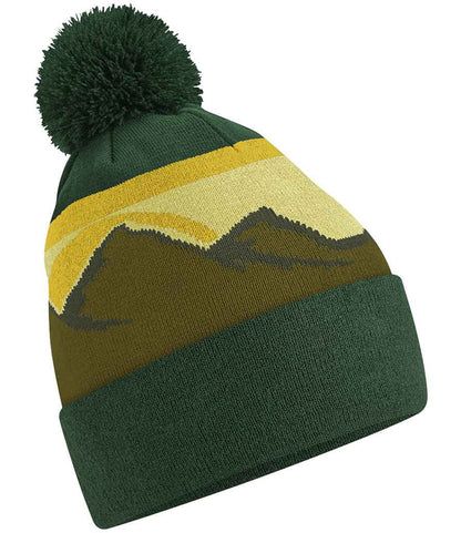 Beechfield Mountain Peaks Pom Pom Beanie - Alpine Peaks (BB395R)