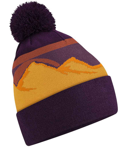 Beechfield Mountain Peaks Pom Pom Beanie - Desert Peaks (BB395R)