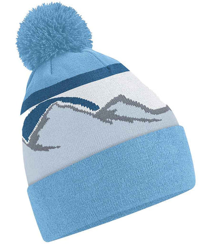 Beechfield Mountain Peaks Pom Pom Beanie - Glacier Peaks (BB395R)