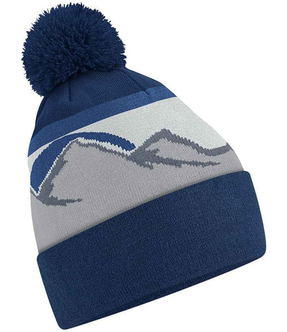 Beechfield Mountain Peaks Pom Pom Beanie - Rocky Peaks (BB395R)