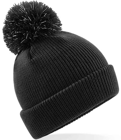 Beechfield Kids Reflective Bobble Beanie - Black (BB406B)