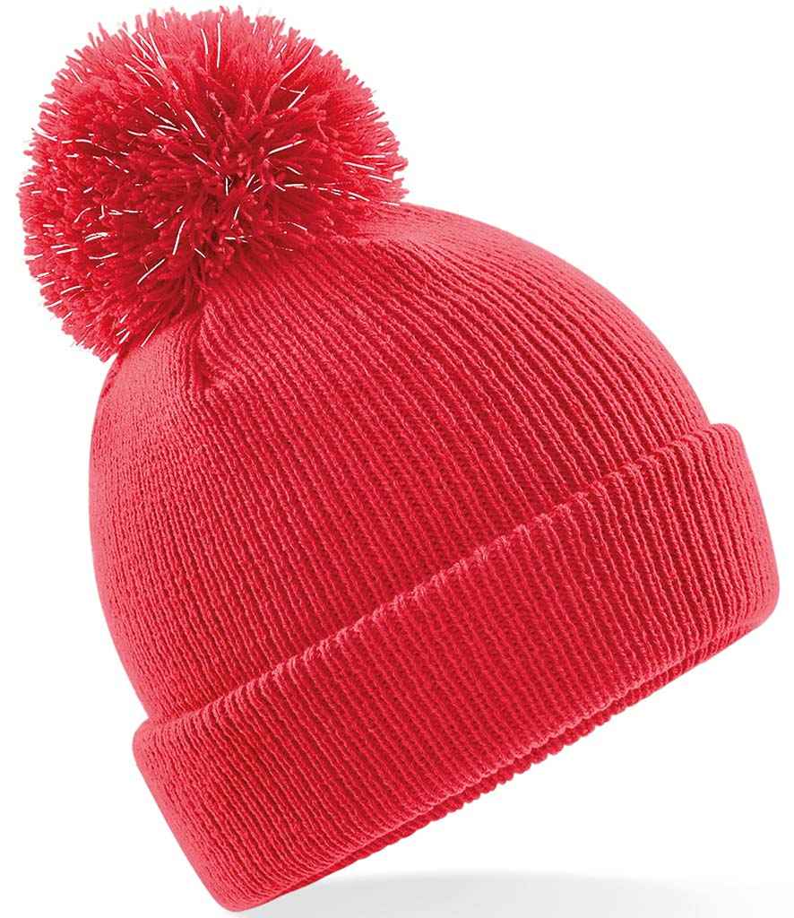 Beechfield Kids Reflective Bobble Beanie - Bright Red (BB406B)