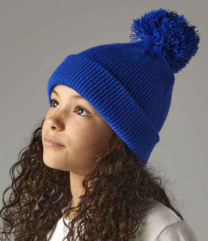 Beechfield Kids Reflective Bobble Beanie - Bright Royal (BB406B)