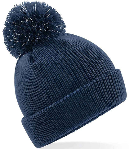 Beechfield Kids Reflective Bobble Beanie - French Navy (BB406B)