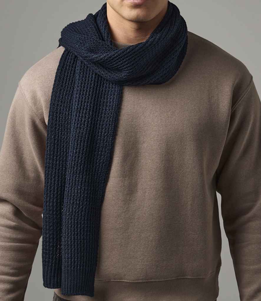 Beechfield Classic Waffle Knit Scarf - French Navy (BB424)