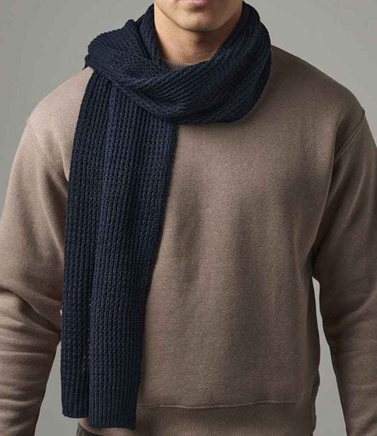 Beechfield Classic Waffle Knit Scarf - French Navy (BB424)