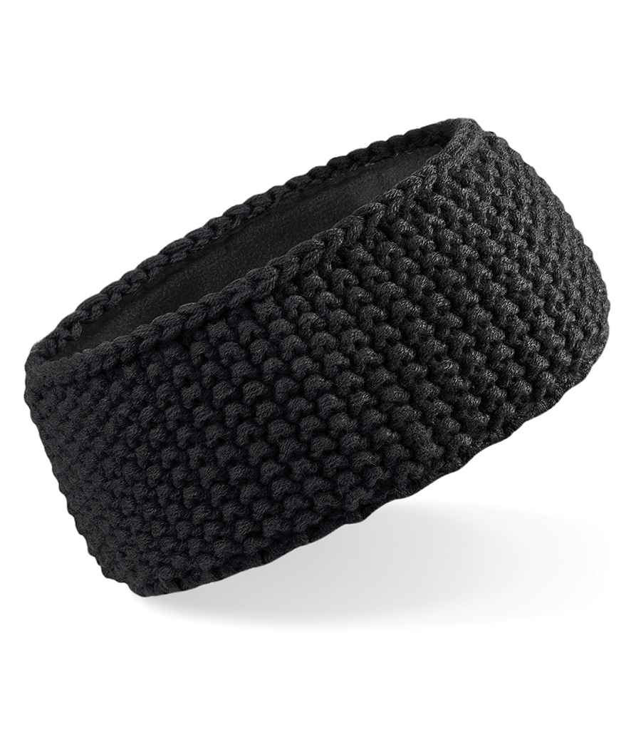 Beechfield Slopeside Waffle Headband - Black (BB434)