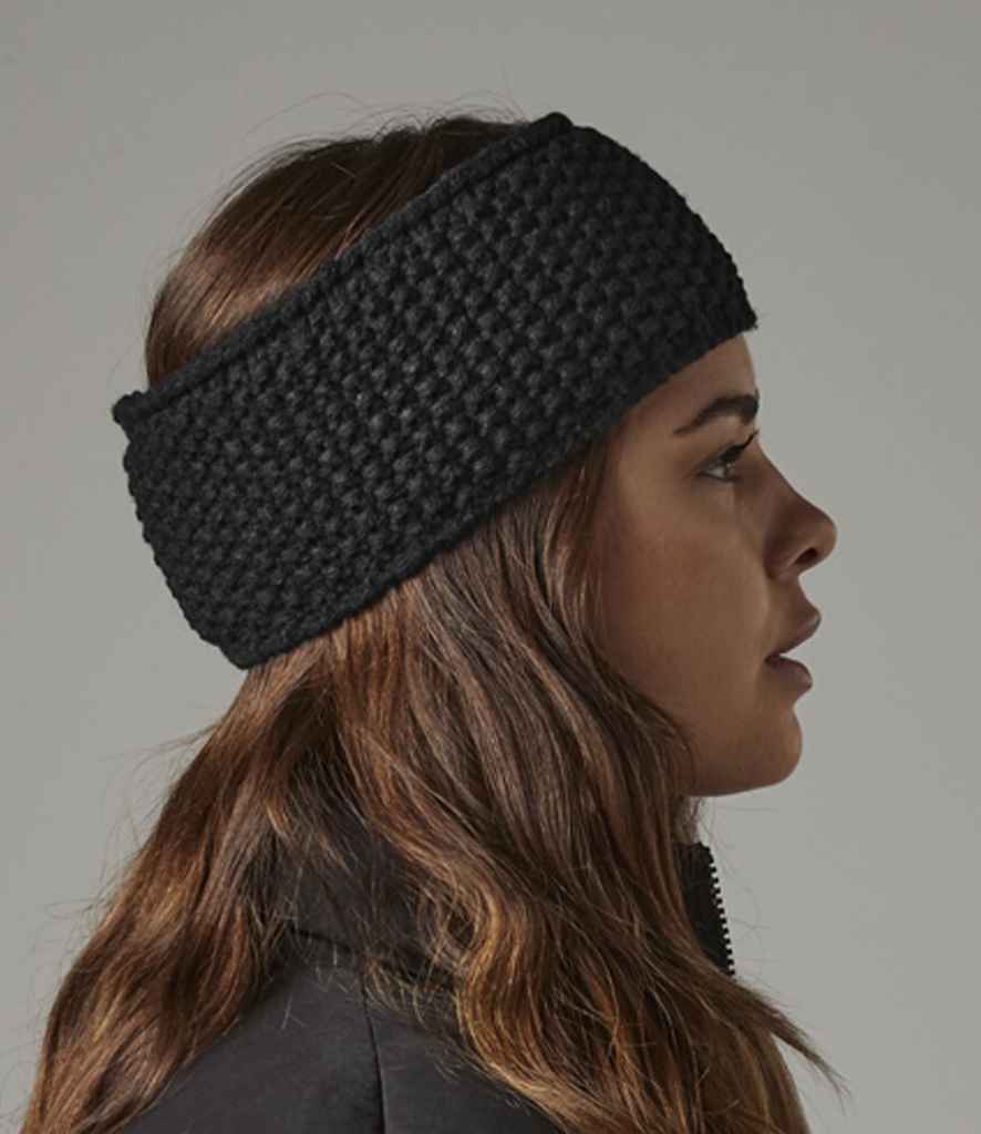 Beechfield Slopeside Waffle Headband - Black (BB434)