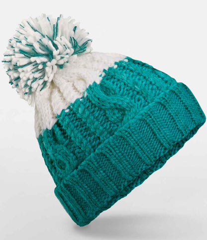 Beechfield Apres Beanie - Emerald/Soft White (BB437)