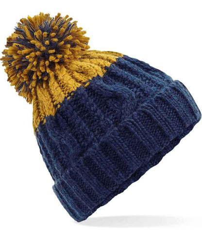 Beechfield Apres Beanie - Oxford Navy/Mustard (BB437)