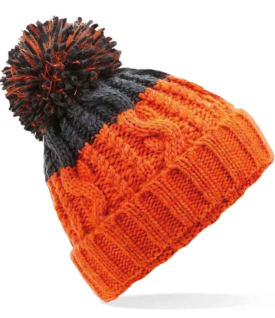 Beechfield Apres Beanie - Orange/Graphite Grey (BB437)