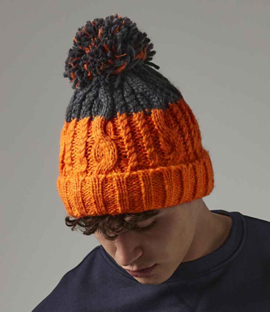 Beechfield Apres Beanie - Orange/Graphite Grey (BB437)