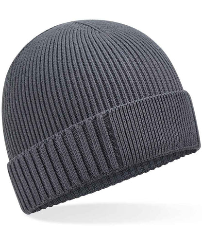 Beechfield Organic Cotton Engineered Patch Beanie - Graphite Grey (BB438N)