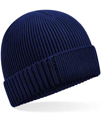 Beechfield Organic Cotton Engineered Patch Beanie - Oxford Navy (BB438N)