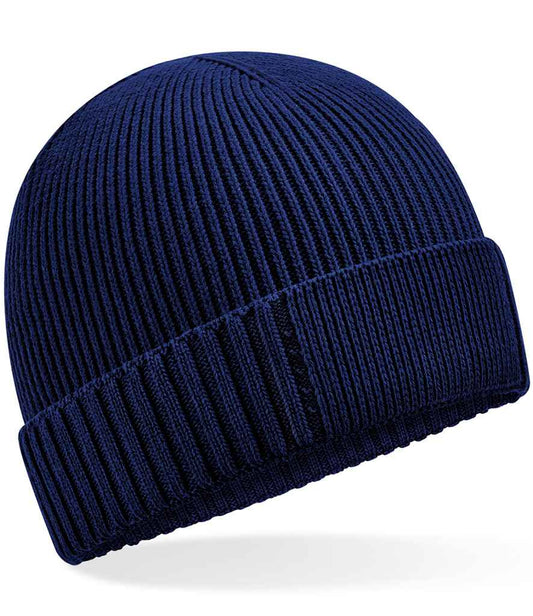 Beechfield Organic Cotton Engineered Patch Beanie - Oxford Navy (BB438N)