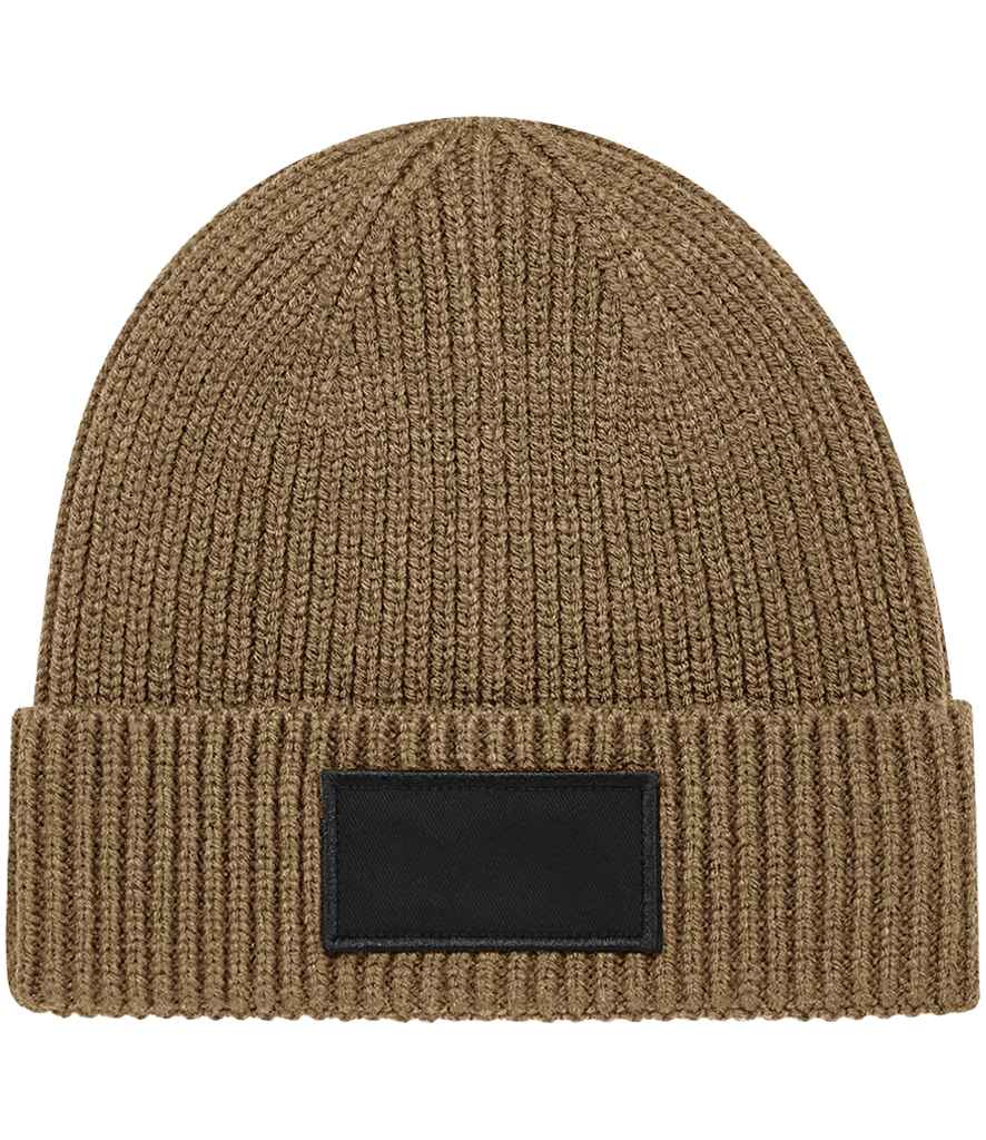 Beechfield Fashion Patch Beanie - Biscuit/Black (BB442R)