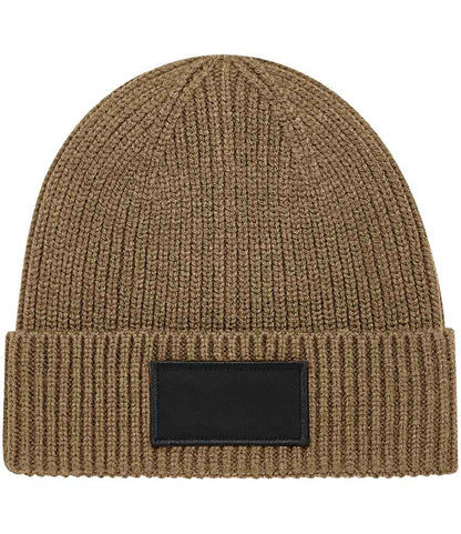 Beechfield Fashion Patch Beanie - Biscuit/Black (BB442R)