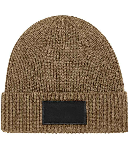 Beechfield Fashion Patch Beanie - Biscuit/Black (BB442R)