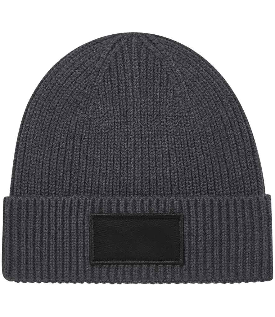Beechfield Fashion Patch Beanie - Graphite Grey/Black (BB442R)
