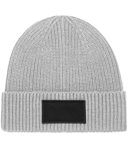 Beechfield Fashion Patch Beanie - Light Grey/Black (BB442R)