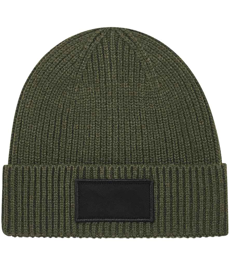 Beechfield Fashion Patch Beanie - Military Green/Black (BB442R)