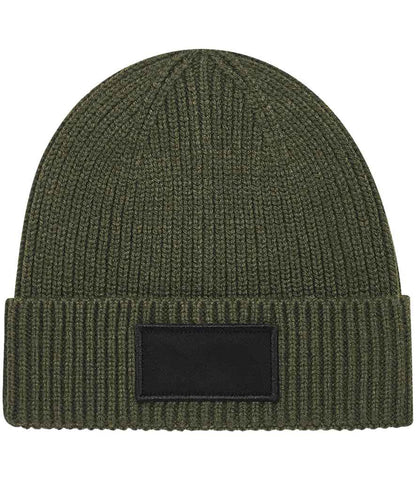 Beechfield Fashion Patch Beanie - Military Green/Black (BB442R)