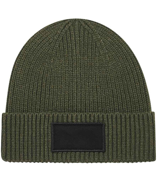 Beechfield Fashion Patch Beanie - Military Green/Black (BB442R)