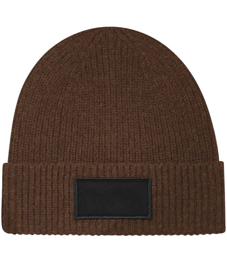 Beechfield Fashion Patch Beanie - Walnut/Black (BB442R)
