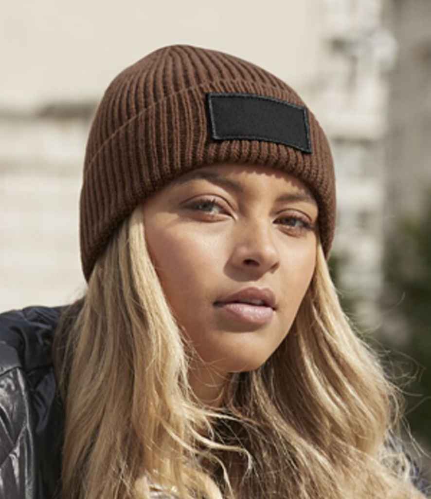 Beechfield Fashion Patch Beanie - Walnut/Black (BB442R)