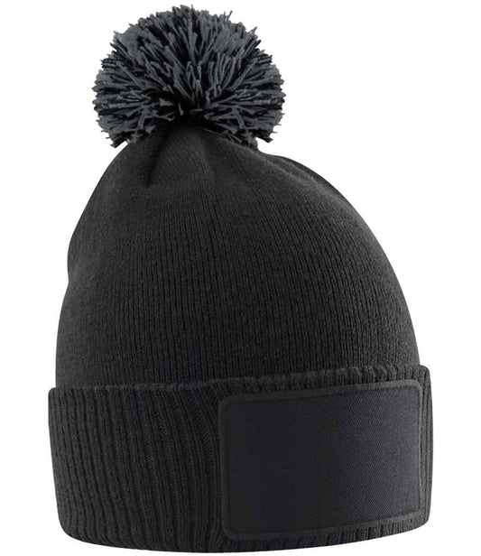 Beechfield Kids Snowstar® Patch Beanie - Black/Graphite Grey (BB443B)