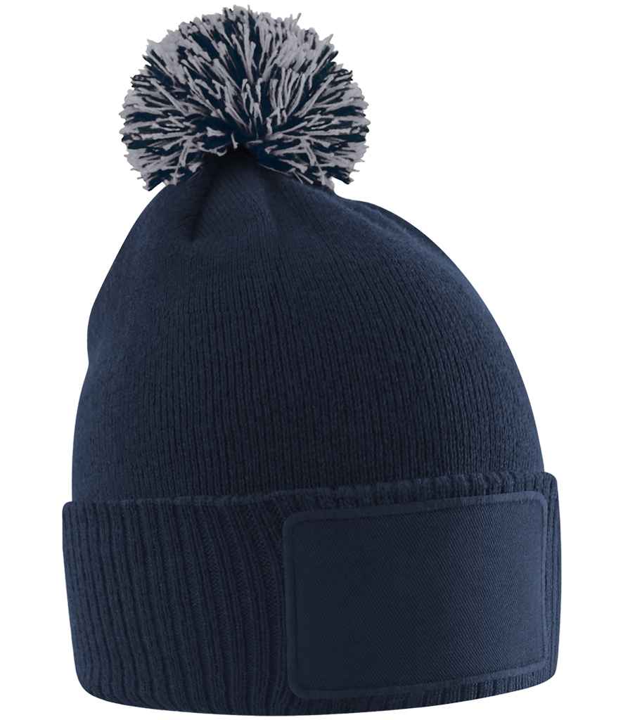 Beechfield Kids Snowstar® Patch Beanie - French Navy/Light Grey (BB443B)