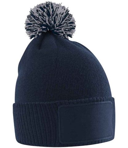 Beechfield Kids Snowstar® Patch Beanie - French Navy/Light Grey (BB443B)