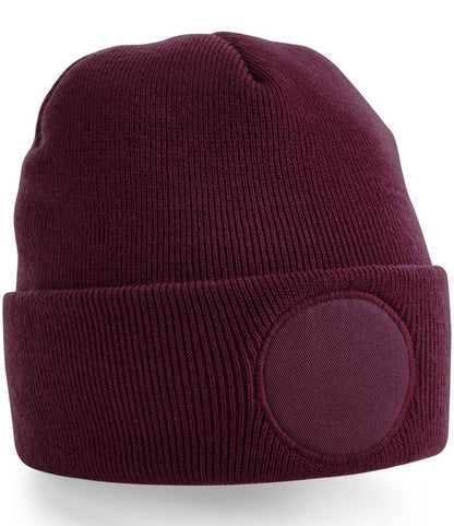 Beechfield Circular Patch Beanie - Burgundy (BB446)