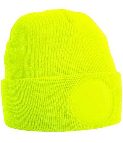 Beechfield Circular Patch Beanie - Fluorescent Yellow (BB446)