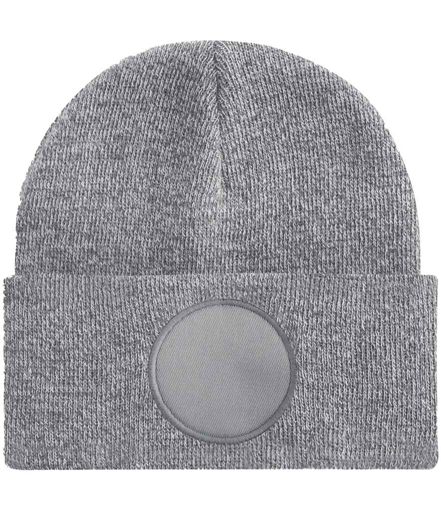 Beechfield Circular Patch Beanie - Heather Grey (BB446)