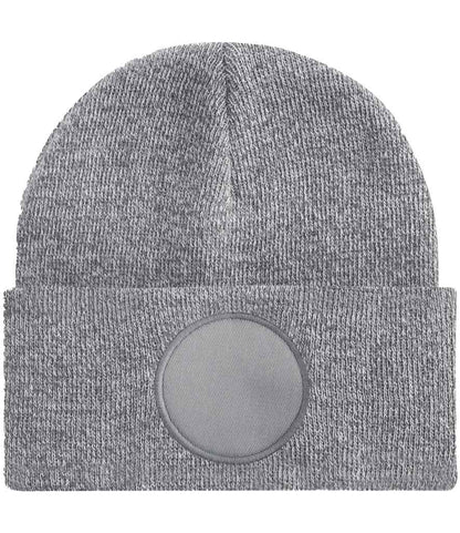 Beechfield Circular Patch Beanie - Heather Grey (BB446)