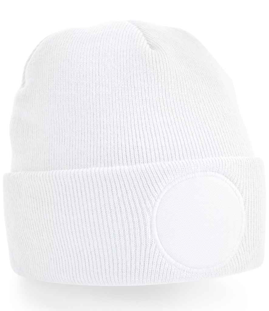 Beechfield Circular Patch Beanie - White (BB446)