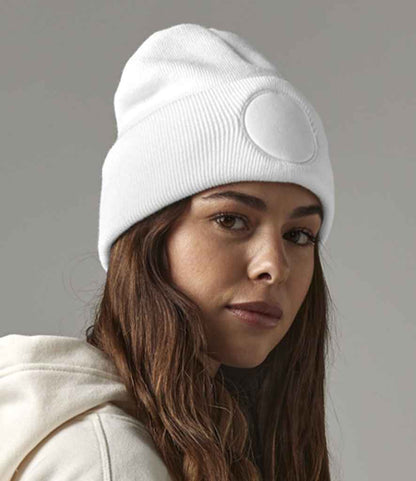 Beechfield Circular Patch Beanie - White (BB446)