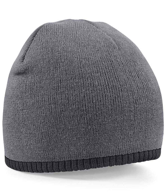 Beechfield Two Tone Pull-On Beanie - Graphite Grey/Black (BB44C)