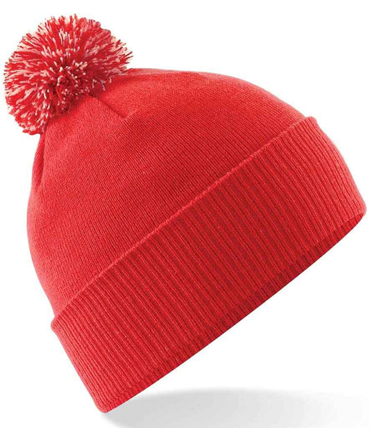 Beechfield Kids Snowstar® Beanie - Bright Red/Off White (BB450B)
