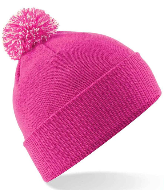 Beechfield Kids Snowstar® Beanie - Fuchsia/Off White (BB450B)