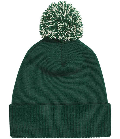 Beechfield Snowstar® Beanie - Bottle Green/Off White (BB450)
