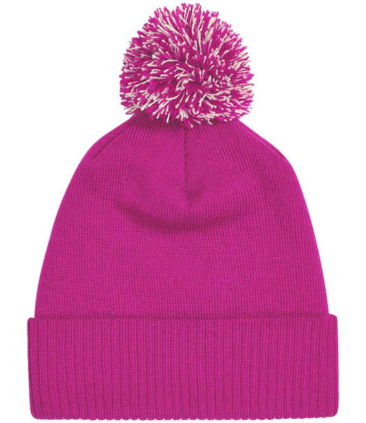 Beechfield Snowstar® Beanie - Fuchsia/Off White (BB450)