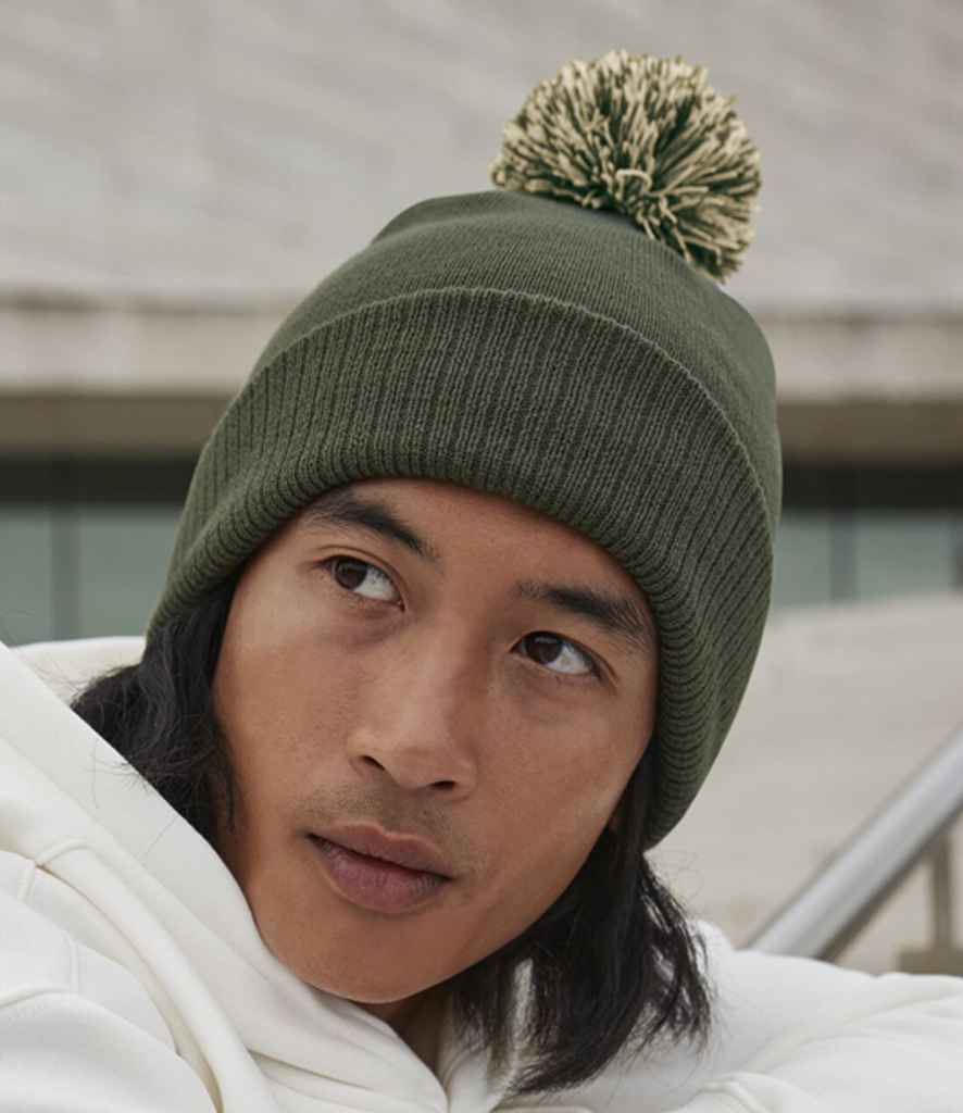 Beechfield Snowstar® Beanie - Olive Green/Oatmeal (BB450)