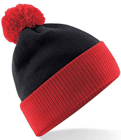 Beechfield Snowstar® Two Tone Beanie - Black/Bright Red (BB451)