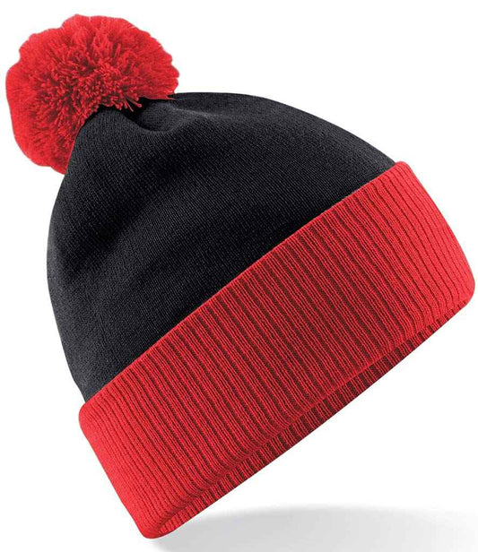 Beechfield Snowstar® Two Tone Beanie - Black/Bright Red (BB451)