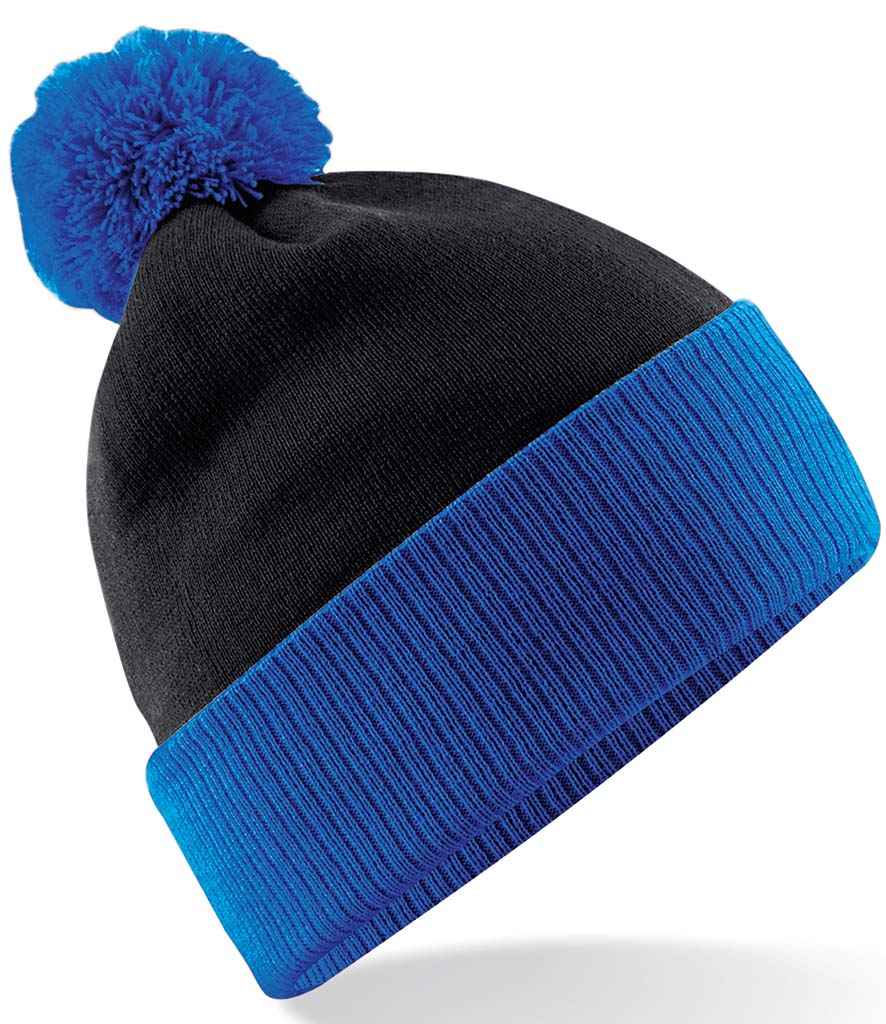 Beechfield Snowstar® Two Tone Beanie - Black/Bright Royal (BB451)