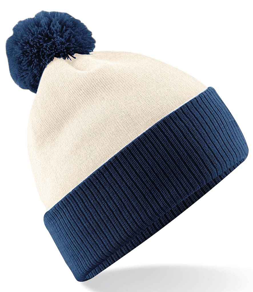 Beechfield Snowstar® Two Tone Beanie - Off White/French Navy (BB451)