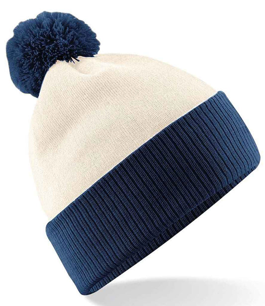 Beechfield Snowstar® Two Tone Beanie - Off White/French Navy (BB451)