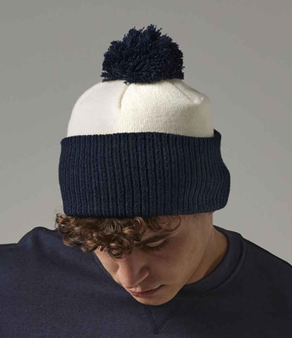 Beechfield Snowstar® Two Tone Beanie - Off White/French Navy (BB451)